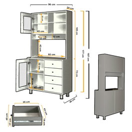 Hanah Home Armario Multiusos Grano 96 - Blanco